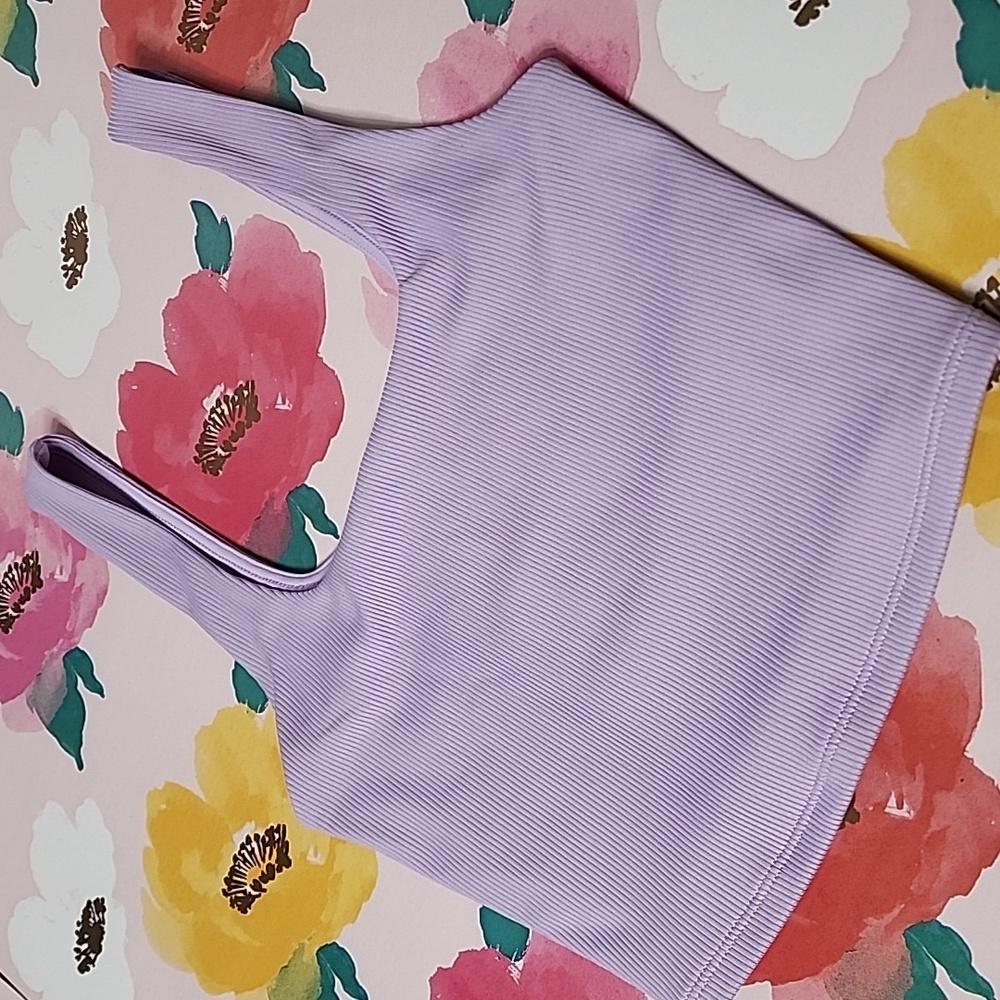 Express Bodycon Crop Tank Top Lavender Xs - Picture 2 of 4